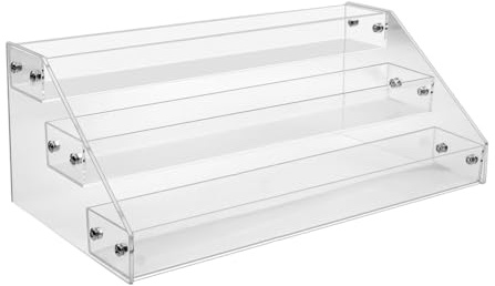wudoo 3 Tier Clear Acrylic CD Holder Cascading CD Storage Rack