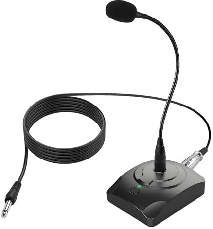 ltteea Microphone for PC Plug & Play 6.5mm Cable Computer Microphone with Noise Cancelling,Mute Button,360° Adjustable Gooseneck for Desktop,Mac,Windows,PS4,Gaming,Streaming,Podcasting(5m)