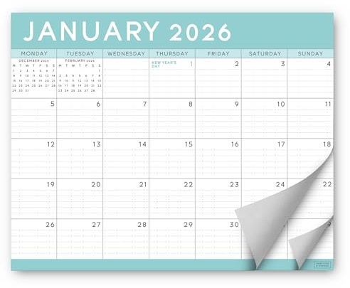 S&O Teal Magnetic Fridge Calendar from January 2026-June 2027 - Tear-Off Refrigerator Calendar to Track Events & Appointments - 18 Month Magnetic Planner for Fridge for Easy Planning-8x10 in.