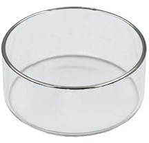 Teelichthalter für Maxi-Teelichter aus feuerfestem Klarglas mit 18k Platinrand Ø 62 x 25 mm, Innen Ø 60 mm