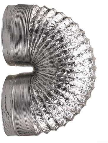 Secadores de aire acondicionado, sistemas HVAC más otras aplicaciones de refrigeración de calefacción, manguera de conducto de aluminio plateado, tubo de ventilación retráctil flexible