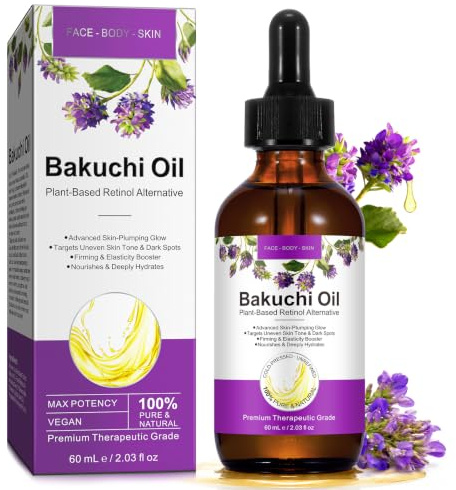 Bakuchiololja – Babchi vegetabilisk olja för ansiktet – rik på värdefulla växtämnen (Psoralea-fröolja, nypon olja, jojobaolja, havtornsolja) och E-vitamin – bakuchiololja för daglig vård – 60 ml