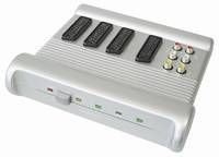 Scart AV-videoomkopplare,4 x scartkopplare + 2x 3 RCA-koppling, automatisk växling
