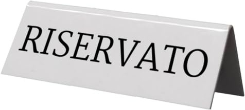 SECURIT - Set di 5 Segnatavolo Riservato - In Italiano - Colore Bianco