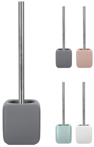 KW Luxury Ceramic/Porcelain/Stoneware Toilet Brush and Holder (Grey)