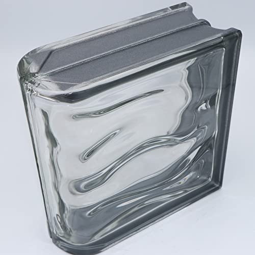 1 pièce BM brique de verre AQUA réflexe anthracite 19x19x8 cm - Finition linéaire horizontale