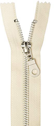 Jajasio 3 Stk. Reißverschluss Metall Aluminium nicht teilbar in 13 Farben creme 30cm Metallreißverschluss für Jacken Taschen Hose Geldböre Jeans