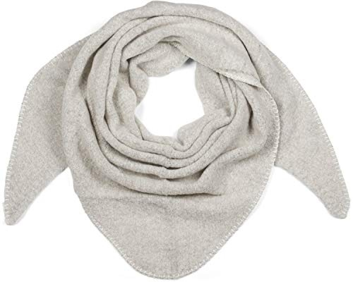 styleBREAKER Bufanda triangular de punto grande para mujer, color liso jaspeado | Suave y cálido pañuelo triangular de invierno | Bufanda de punto de viscosa y lana para looks acogedores, Gris-claro