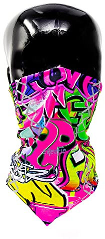 REEFLEXX Graffiti Loop, Schlauchschal Halstuch Multifunktionstuch, bedruckt und mit Reflektoren atmungsaktiv, für Kinder