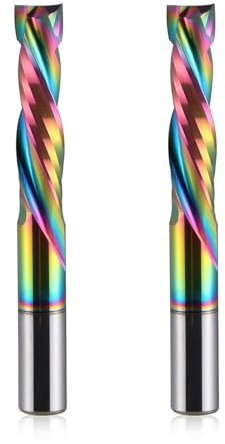 EU_HOZLY - Fresa de carburo en espiral con revestimiento DLC y corte ascendente y descendente, 2 flautas, herramienta de fresado CNC de compresión, vástago de madera, vástago de 6 mm, diámetro de