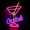 Looklight Cocktails Neon Sign Bar Neon Signs for Wall Decor, Pink Purple Led Neon Signs USB Cocktail Glass Neon Light Sign for Home Bar Club Kitchen Hotel Wedding Birthday Party Decor Gift