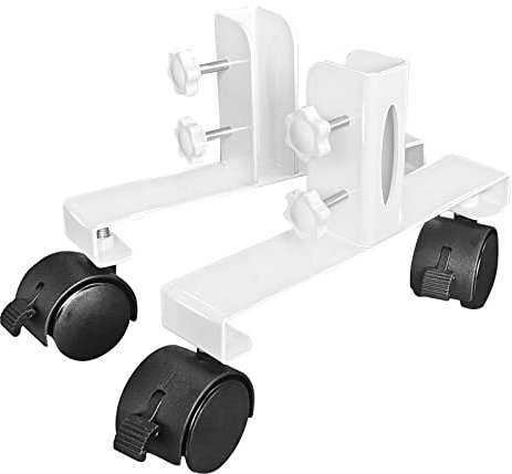 Coldfighting Pies para calefacción por infrarrojos, adecuados para placas calefactoras, radiadores planos, calefacción, base de hierro con ruedas, para hacer móvil, accesorios blancos (2 unidades)