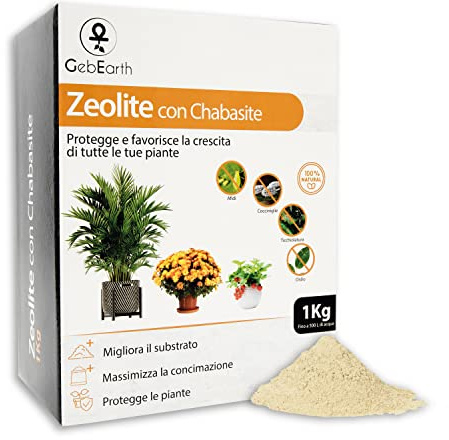 GebEarth® | Zeolite per Piante 1 Kg, Incrementa le difese delle piante contro funghi, insetti e altri parassiti