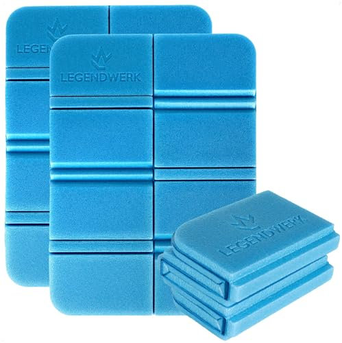 Legendwerk® 3X Cojines de Asiento térmicos Plegables para Exteriores - Cojín de Asiento Aislante e Impermeable - Cojín de Asiento de Espuma para Estadio - Cojines de Asiento térmicos (Azul)