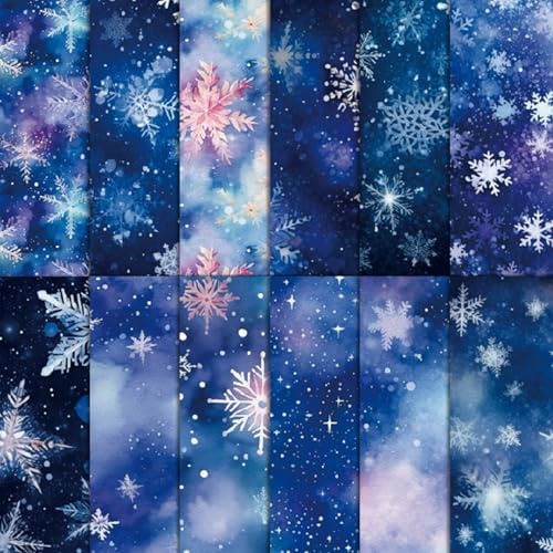24 Blatt Weihnachts Scrapbooking Papier 12 Motive Weihnachtsmotiv Dekorpapier Bastelpapier Block mit Muster 6 X 6 Decoupage Papier Vintage Dekorativ Motivpapier für DIY Kartenherstellung Basteln