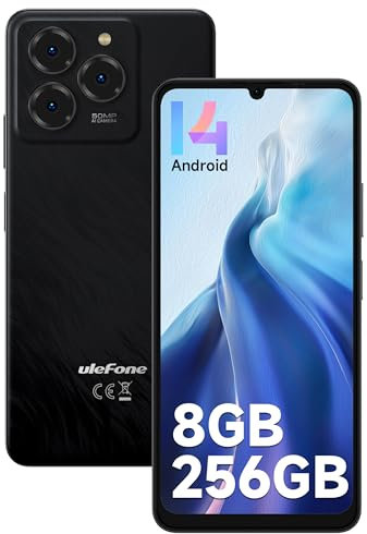 Ulefone Note 20 Pro Teléfono Móvil Libre, 8GB+256GB/TF 1TB Android 14 Smartphone, Cámara 50MP 6000mAh/18W Móviles, 6,78 FHD+ 90Hz, 4G Dual SIM Teléfono, WiFi 5G/Huella Dactilar/Face ID/GPS/OTG Negro