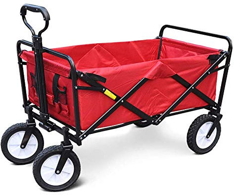 Chariot de jardin pliable d'extérieur pour camping, barbecue, jardinage, shopping, chariot à main pliable