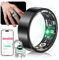 XSWCCJJ New Upgraded Smart Ring【JZ5.0 Chip & 0 Measurement Error】 IP68 Waterproof | Smart Ring Women & Men For Sports Time, Distance, Calories Black 8#
