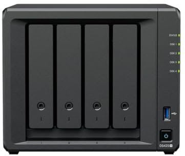 Synology DiskStation DS425+ Servidor de Almacenamiento Intel Celeron J4125 2 GB DDR4 0 TB - Negro NAS