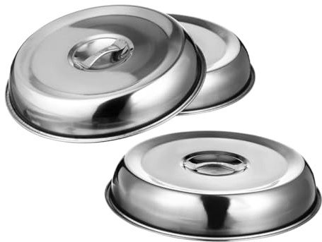 MUCKLILY 3 Piezas Cubiertas De Cúpula De Acero Inoxidable Para Carne Tapas Para Platos Para Mantener Comida Limpia Y Caliente En Restaurante Y Hogar