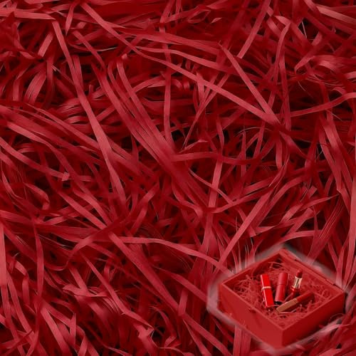 jwtyu 500 g fyllningsmaterial gåva rött fyllmaterial presentbox strimlat papper ger bra skydd och dekoration som gåvor