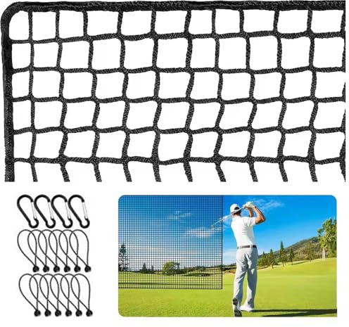 NEWFUN golfnät, svart polyestergolfnät för golfklubbor, träningsnät för golf, baseball och hockey, för inomhus- och utomhusbruk.