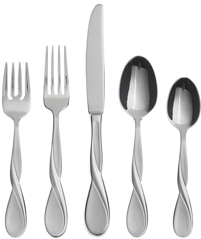 Oneida Aquarius Satin 5-Piece 18/10 Silverware Set for 1, Flatware