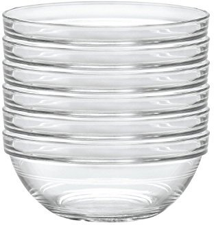 Duralex LYS Made in France - Juego de 6 cuencos apilables transparentes de 15,5 cm