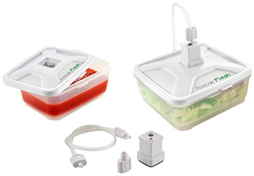 MACOM, Set Universale con 2 Contenitori con Coperchio per Macchine Sottovuoto Alimenti, 600 ml e 900 ml, Forever Fresh 705 Set Canisters