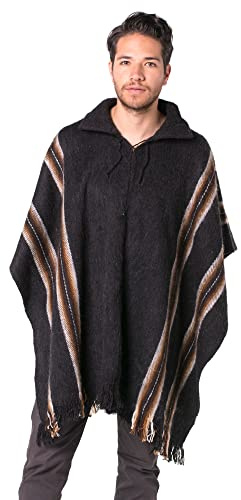 Gamboa Poncho Uomo Giacca Leggero Poncho Coperta Colletto Polo