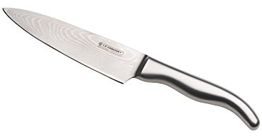 LE CREUSET Kochmesser, 15 cm 18/8 Damaststahlklinge mit glattem Schliff, Edelstahlgriff, Rostfrei, Silber, 98000315000100