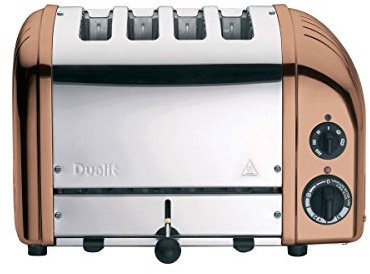 Classic NewGen 4-Scheiben Toaster, kupfer poliert handgefertigt mit EU Stecker