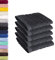 Lavea 5er Set Gästehandtücher 30x50 cm – Weiche und Saugstarke Gästetücher aus 100% Baumwolle, Frottierserie Elena – Waschbar und Strapazierfähig - Anthrazit