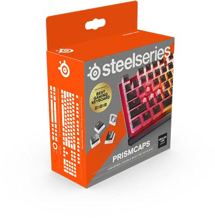 SteelSeries PrismCaps – Double-Shot-Tastenset mit „Pudding“-Optik – Kompatibilität mit allen gängigen mechanischen Tastaturen – MX-Stößel – Schwarz (US-Tastaturlayout)