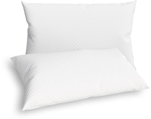 Leonardo-Cuscini Letto Coppia di Guanciali 40x70 Standard Made in Italy Antiacaro Anallergico Traspirante - Matrimoniale Singolo con Federa in Cotone e Poliestere