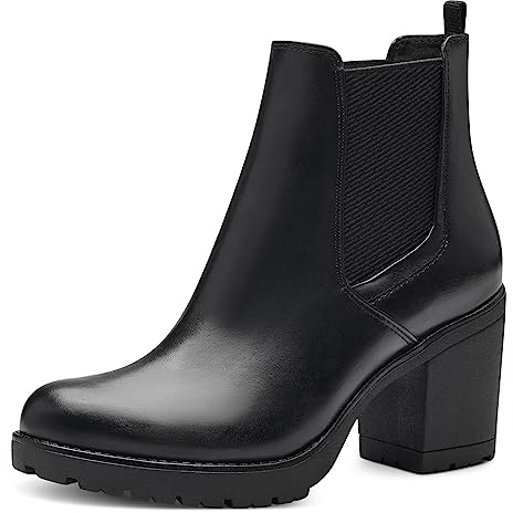 MARCO TOZZI Damen Chelsea Boots Vegan zum Schlupfen, Schwarz (Black), 40 EU