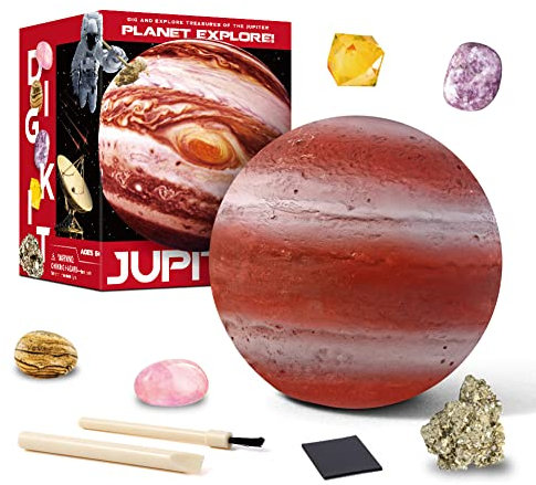 ISAKEN Edelstein Ausgrabungsset für Kinder ab 6 8 10, Natürliche Edelsteine Eingebettetes Ausgrabungs Set, Weltraum Mineralogie Spielzeug Wissenschaftssets tolle Geschenke für Jungen Mädchen