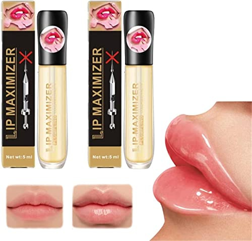 Lip Plumper, Lip Maximizer Hyaluron Lip Plumper, Lip Plumping Serum Instant Lip Filler, Vitamin E Lip Plumping Serum, zur Feuchtigkeitspflege, beseitigt Trockenheitsfalten (2 Stück)
