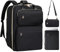 BERTASCHE Reiserucksack Erweiterbarer Damen, Handgepäck Rucksack Flugzeug mit Laptop-Tasche 15,6 Zoll, Business Rucksack mit Schuhfach für Travel, Geschäftsreise, Weekend, Schwarz