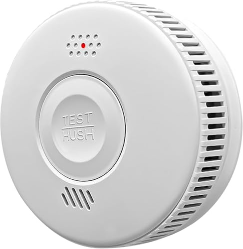 Alarma de Incendio con Detector de Humo,Alarma de Humo con Sensor Fotoeléctrico Avanzado,Monitoreo de Alarma de Incendio con Batería Recargable de 3 Años de Vida Útil,Alarma de 85dB con Indicador.1PCS