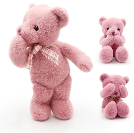 suepcuddly Small Magnet Teddy Bear Stuffed Animal Cute Plush Toy for Girl 12 (Rose)