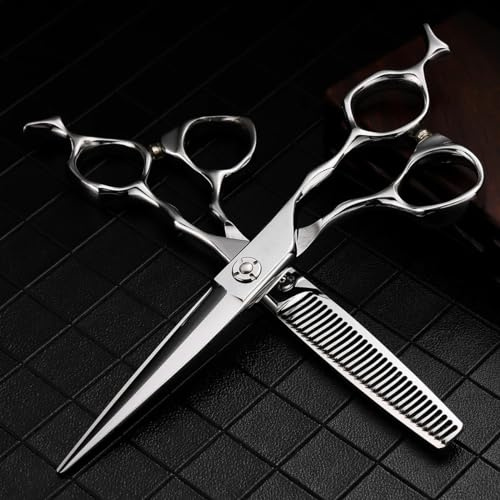 Forbici per Tagliare i Capelli, Set di Forbici da Barbiere Professionali da 6 Pollici, per Parrucchiere, per sfoltire e Modellare i Capelli.