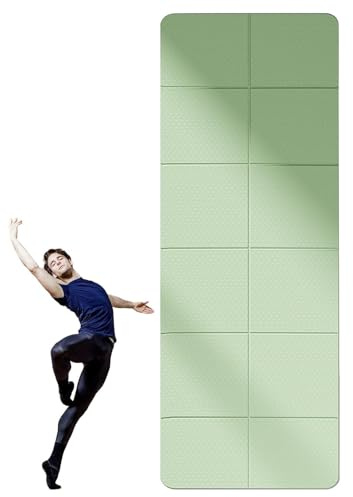 Tappetino da yoga pieghevole, leggero, da viaggio, 183 x 61 x 0,3 cm, per yoga, pilates, stretching, allenamento a pavimento e fitness