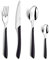 Amefa ECLAT Besteck Set Schwarz Essbesteck 24-teilig für 6 Personen Edelstahl rostfrei hochwertige Kunststoff-Griffschalen spülmaschinenfest Besteck Set 6 Personen Campingbesteck