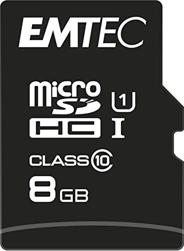 Emtec - Scheda memoria flash Micro SD Class10 Gold + 8 GB con adattatore SD, colore: Nero/Oro