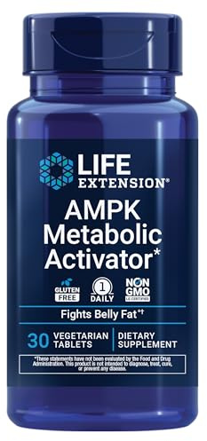 Life Extension AMPK Metabolic Activator*, Hesperidin, G. pentaphyllum, Fight unwanted Belly Fat, Target Overall Fat, Gluten-Free, Vegetarian, 1-Daily, Non-GMO, 30 Tablets