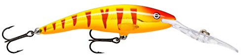 Rapala - Deep Tail Dancer Angelköder - Angelzubehör aus Balsaholz - Stabile Tauchschaufel - Süßwasser Spinnköder - Lauftiefe 9m - Fischköder 11cm, 22g - Hergestellt in Estland - Clown Gold