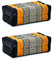Leewadee Yoga Block 2er-Set Yogaklotz Pilates Yogakissen Meditationskissen Ökologisches Naturprodukt, 35x18x12 cm, Kapok, schwarz orange