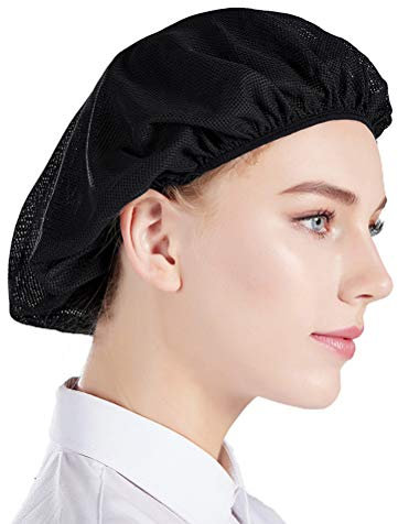 Nanxson(TM 5X Unisex Mob Caps Mesh Industrial Workshop Protective Working Elastic Kitchen Hats Hair Net CF9023 (Black (Pack of 5))