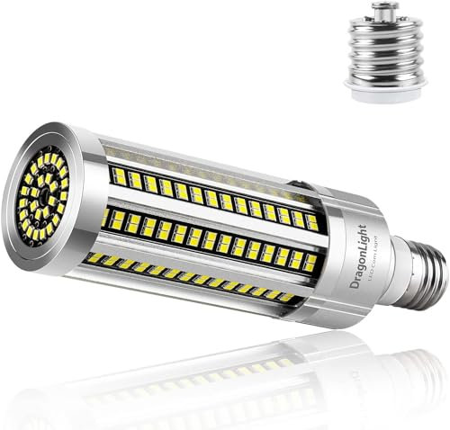 DragonLight 50W Super Bright LED Corn Light Bulb Fanless(400 Watt Equivalent) - E27/E40 Large Base LED Lamp - 6000K Daylight 6,000 Lumens for Residential and Commercial Ceiling Lighting